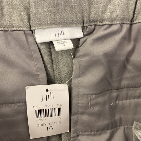 J. JILL Gray Dress Pants Tuxedo Stripe Straight Leg Size 16 NWT - Picture 5 of 7